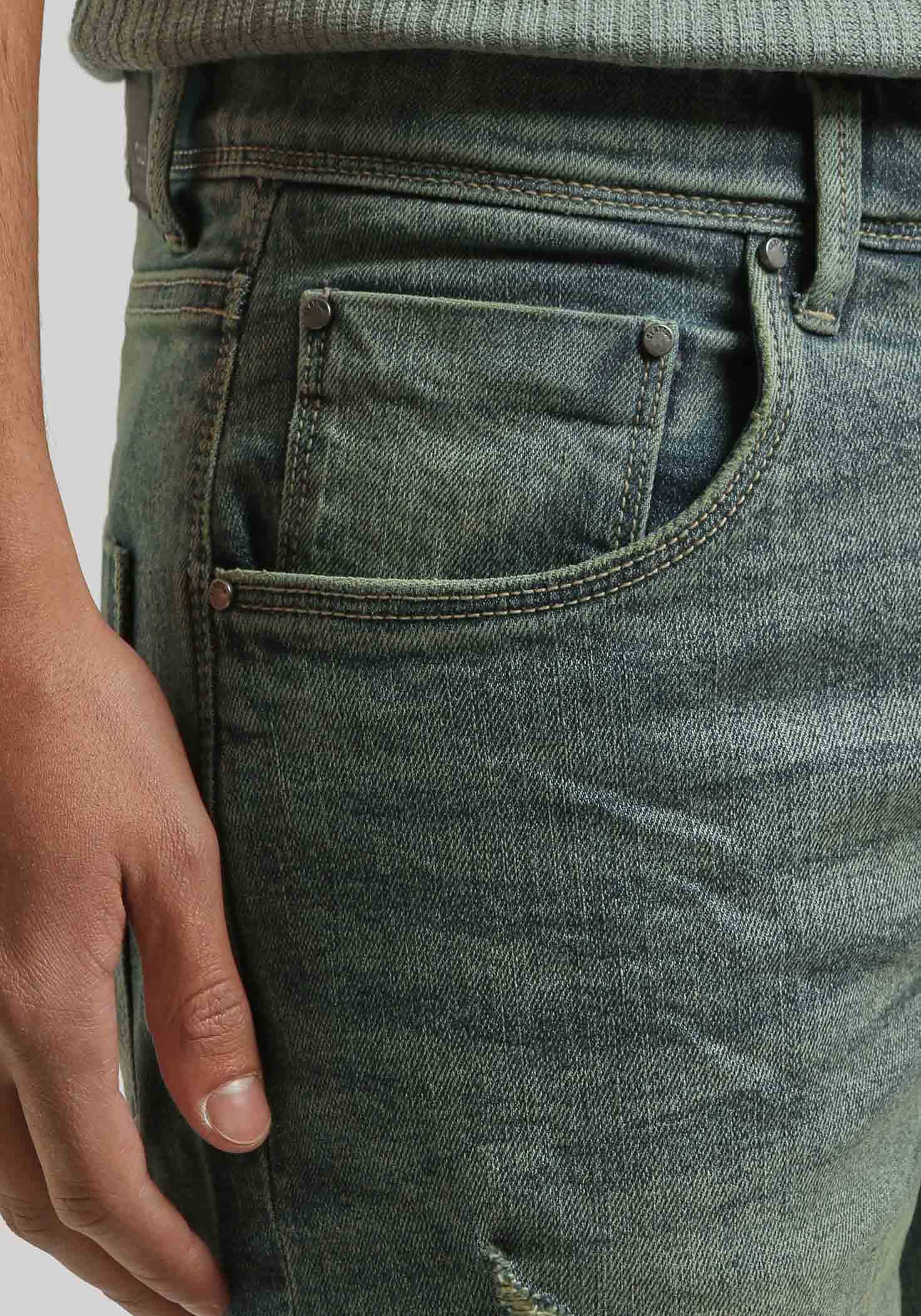 Bermuda di jeans slim fit effetto sabbia - Image 6