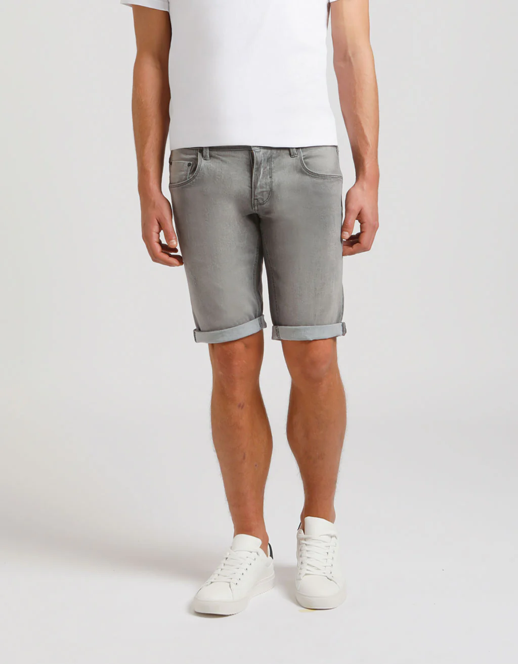 Bermuda di jeans slim fit grigio
