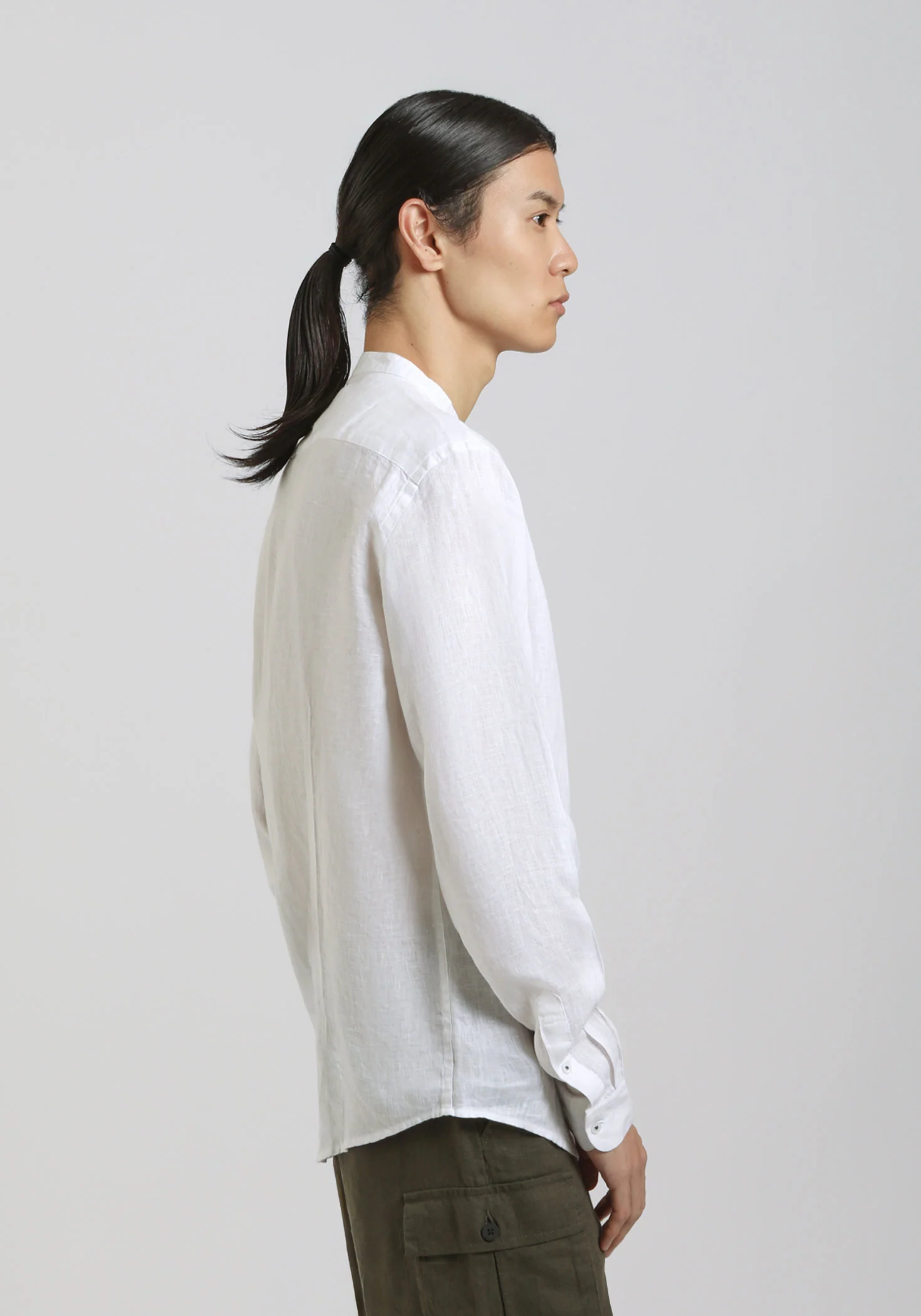 Camicia 100% lino con collo coreano - Image 3