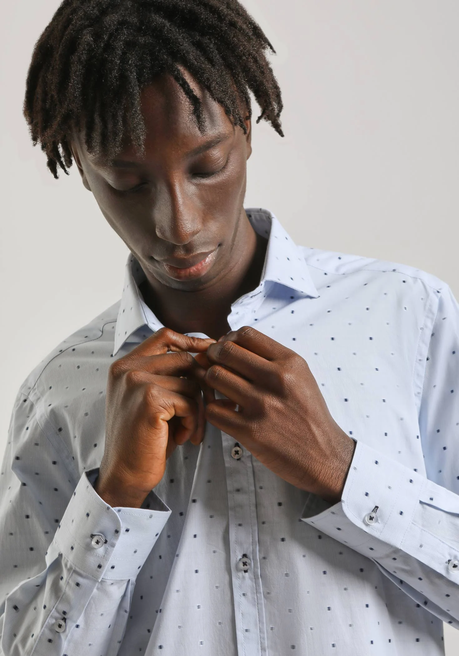 Camicia in cotone con microfantasia - Image 2