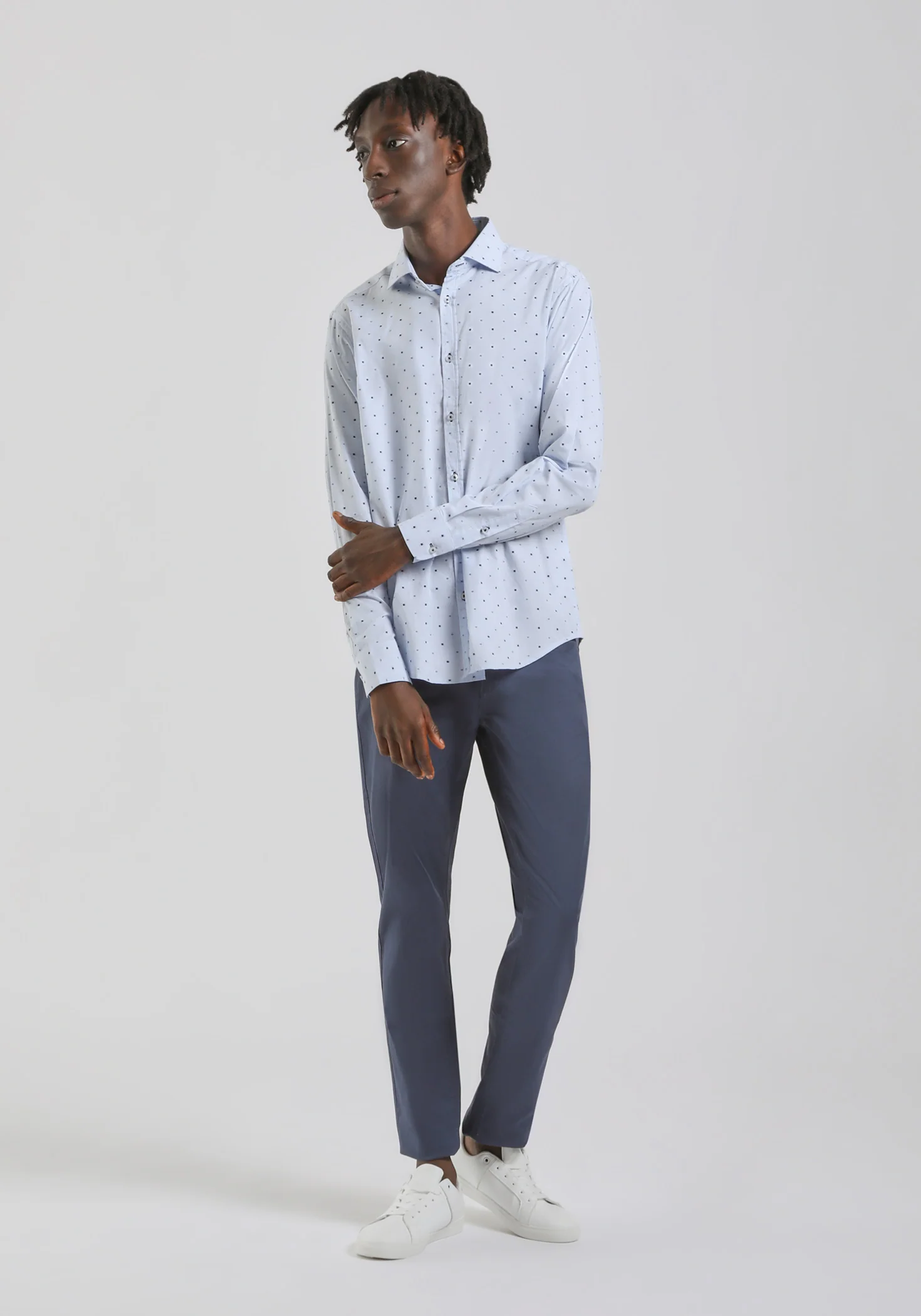 Camicia in cotone con microfantasia - Image 5