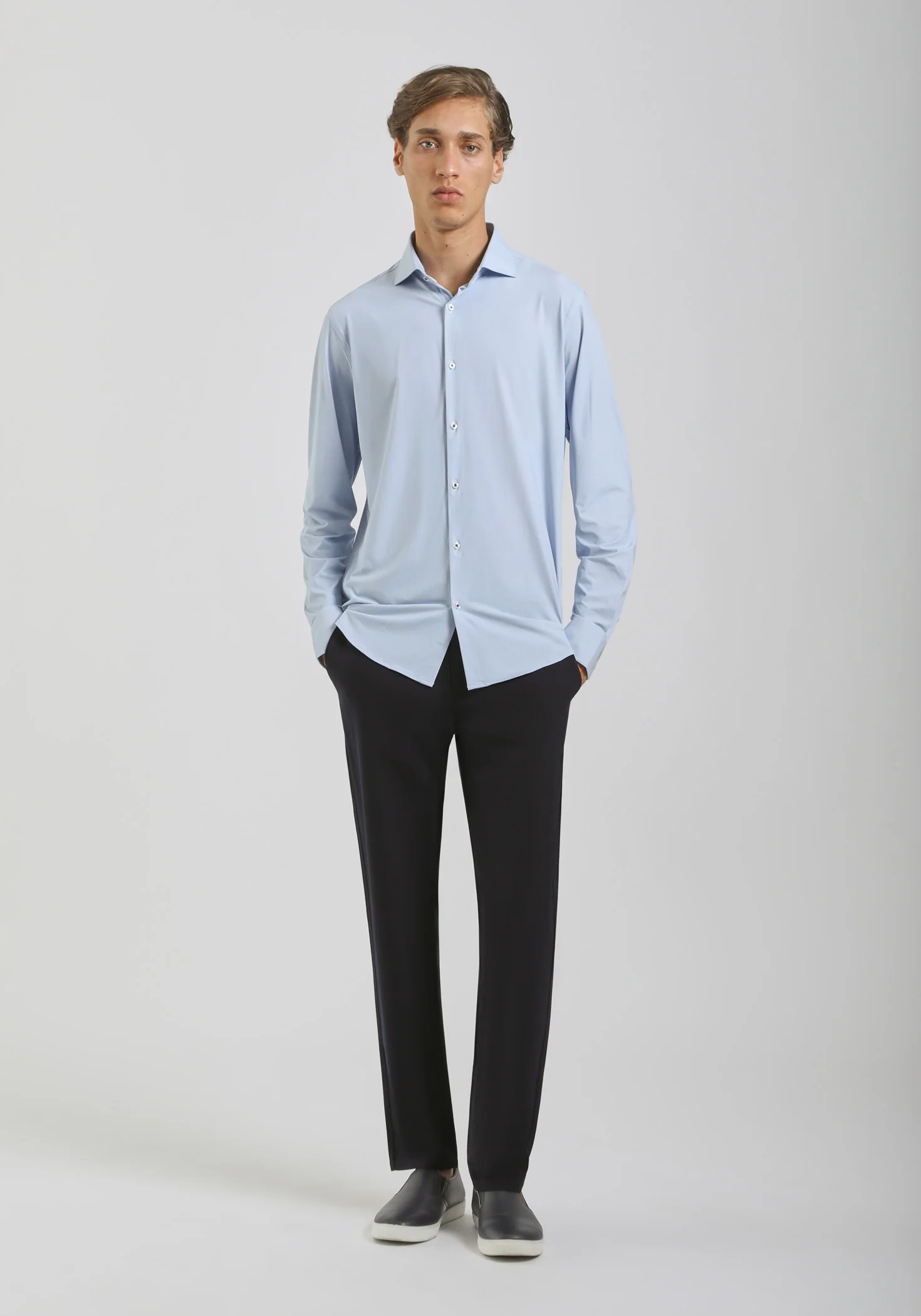Camicia manica lunga con microfantasia - Image 5