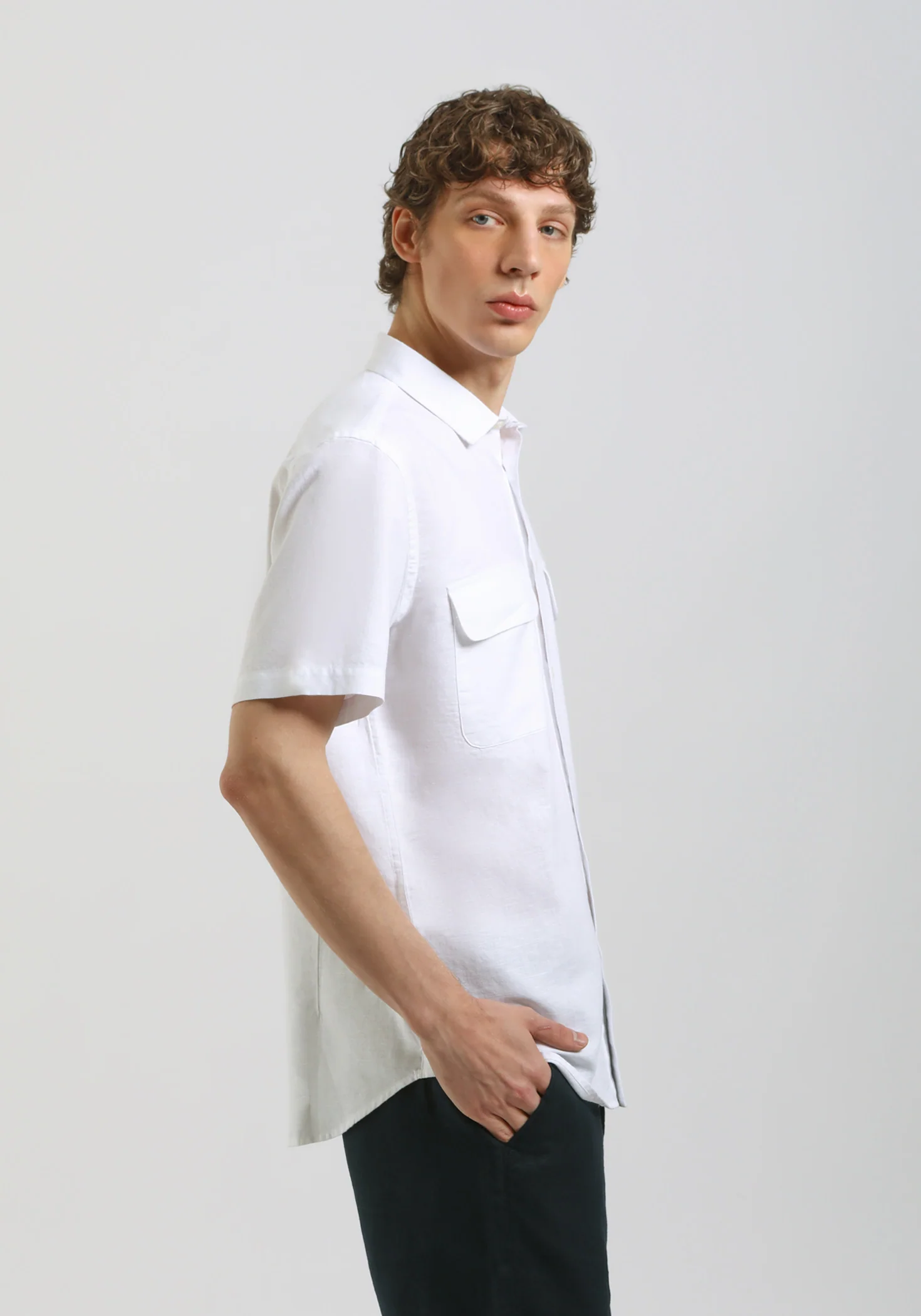 Camicia mezza manica misto lino - Image 3