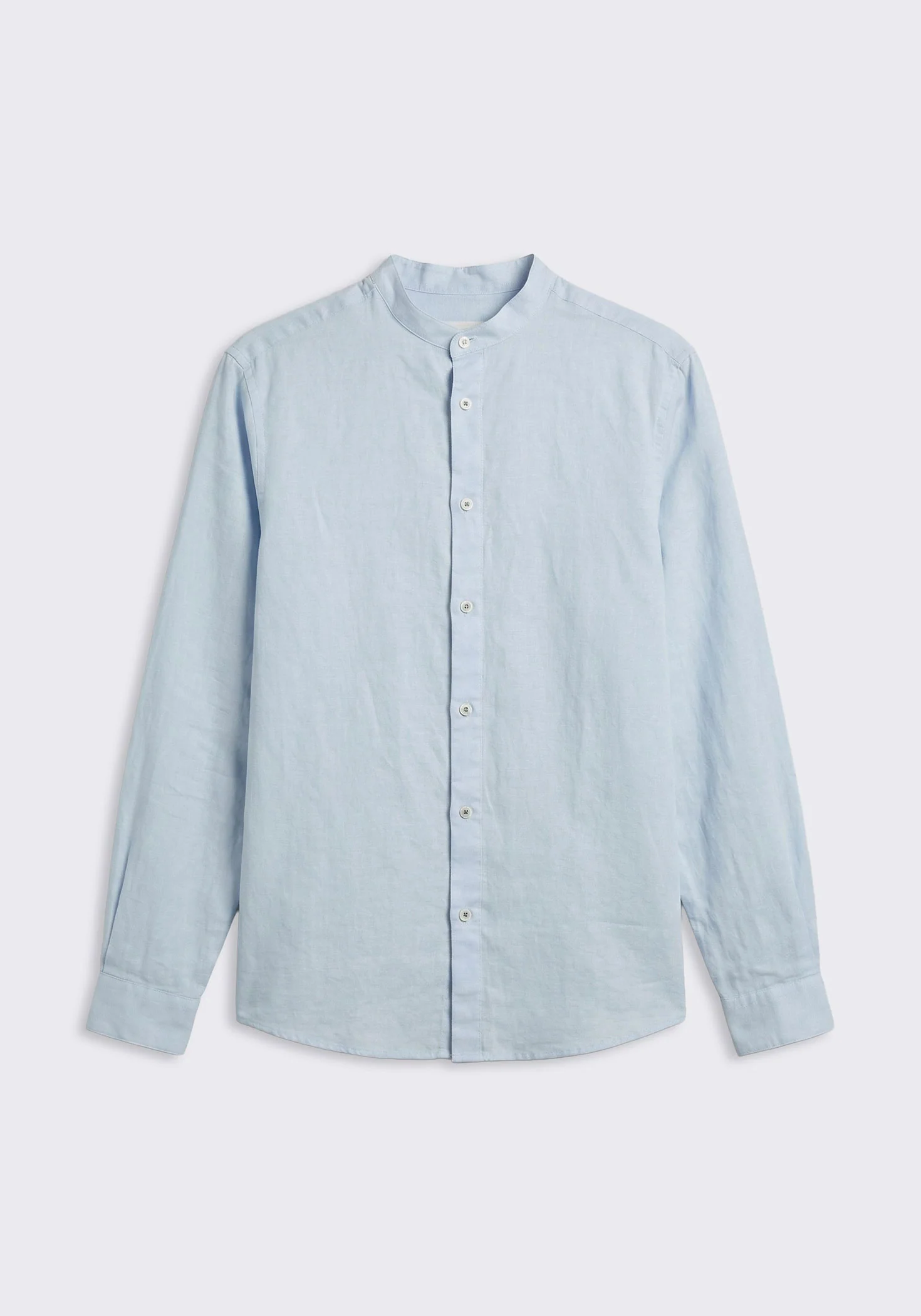 Camicia misto lino con collo coreano - Image 6