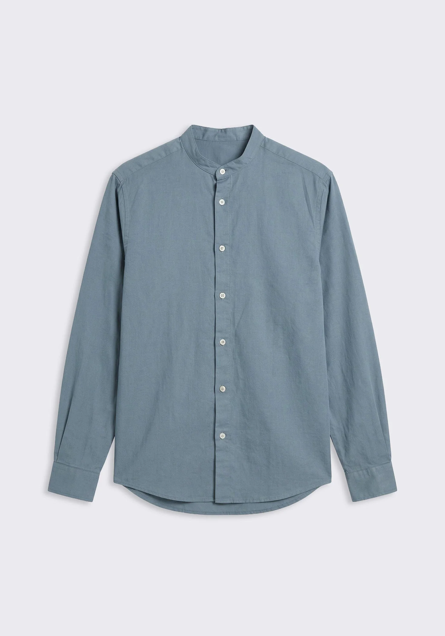 Camicia misto lino con collo coreano - Image 6