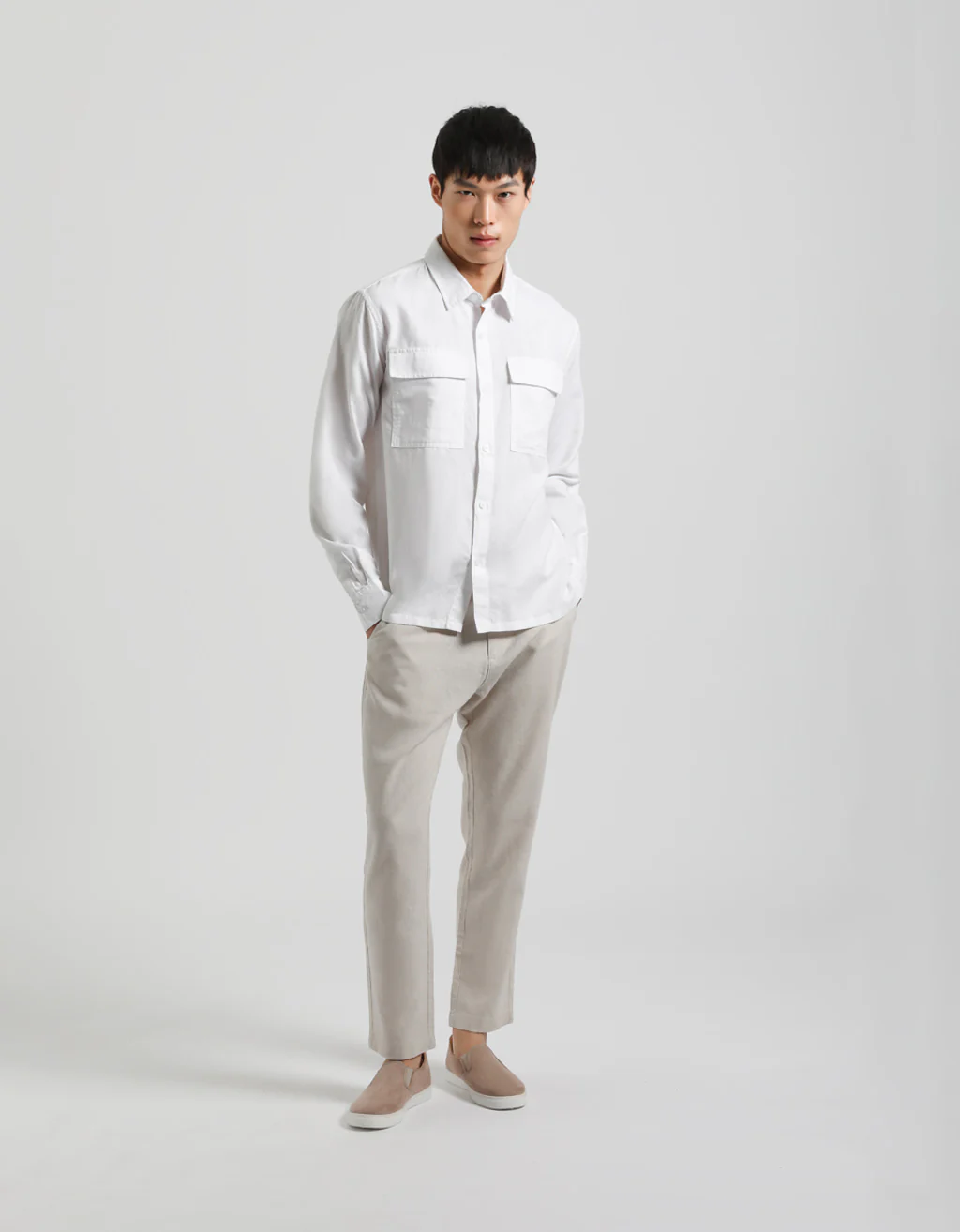 Camicia misto lino con tasconi - Image 4