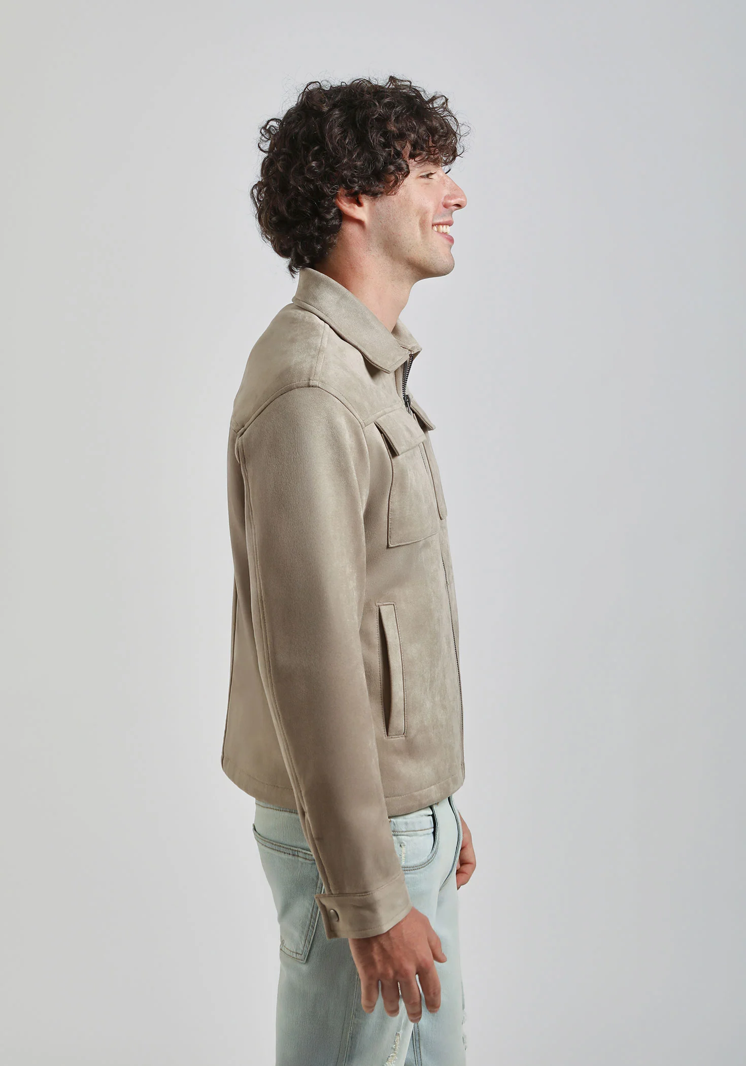 Giacca camicia effetto camoscio - Image 3