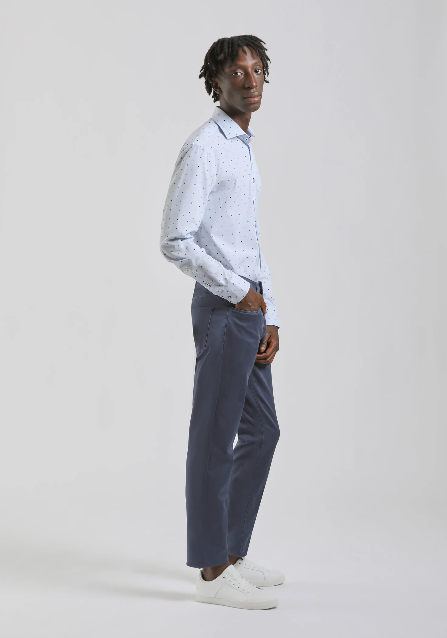 Pantaloni cinque tasche in cotone - Image 4