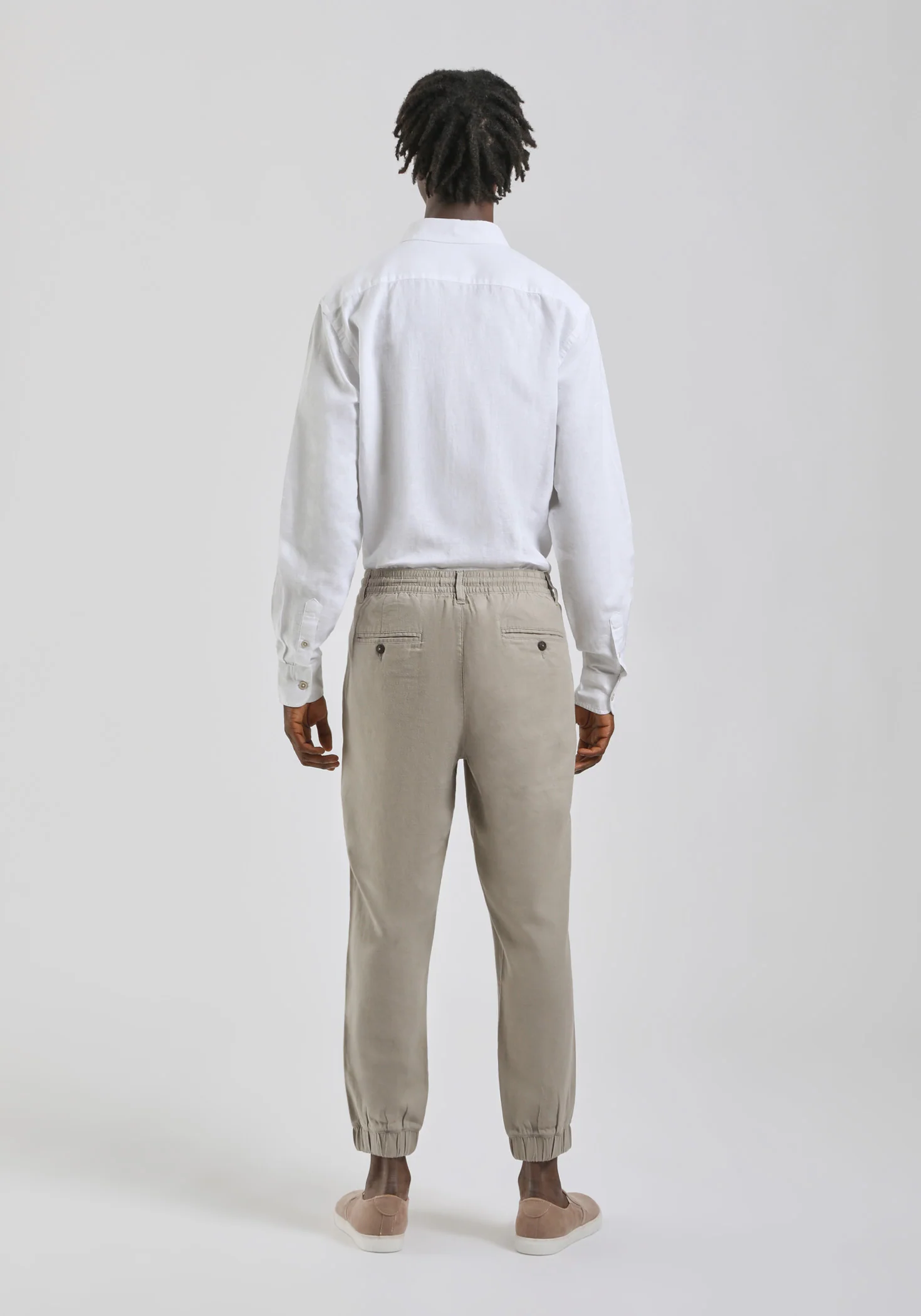 Pantaloni misto lino con elastici alle caviglie - Image 5