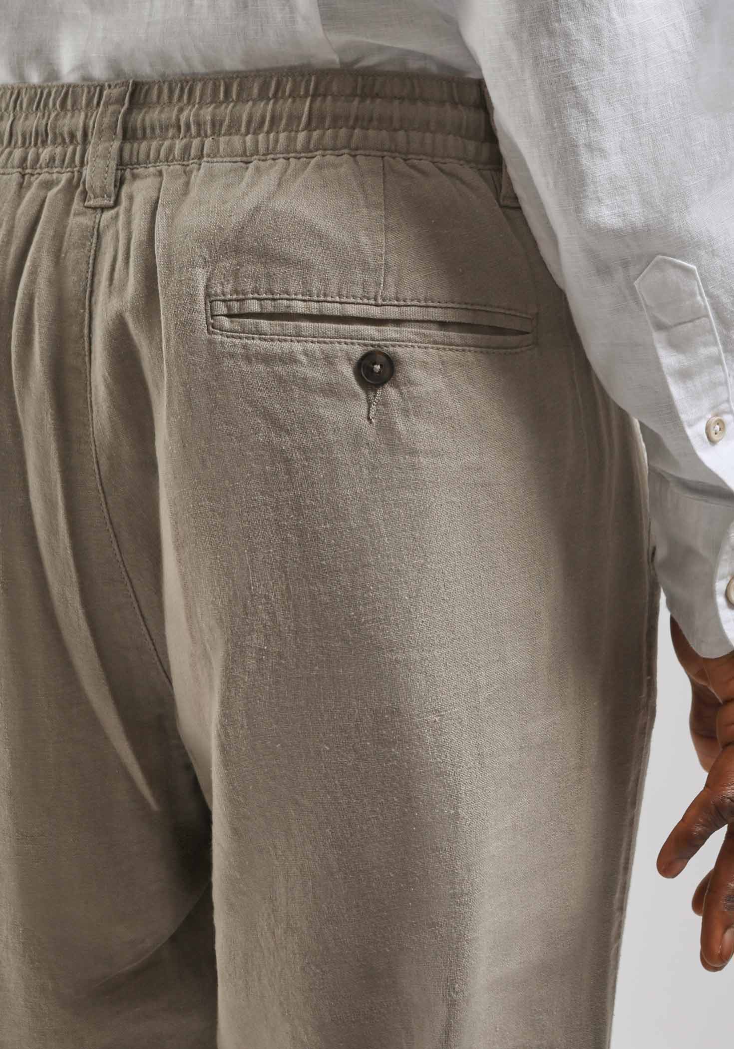 Pantaloni misto lino con elastici alle caviglie - Image 6