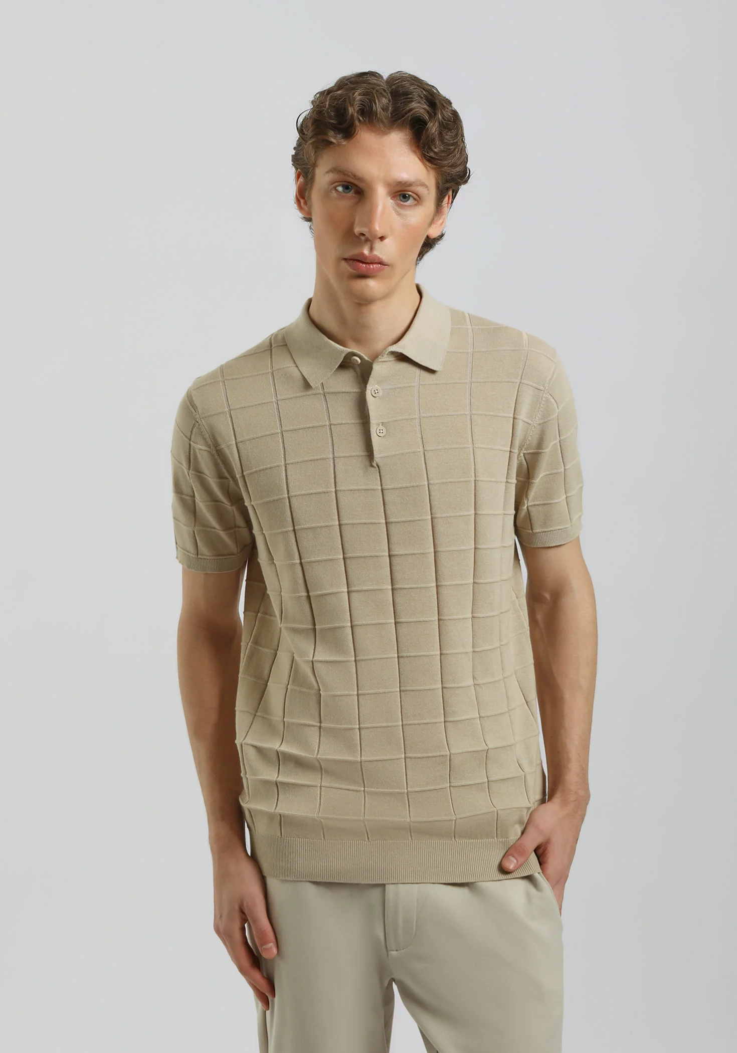 Polo in maglia a coste