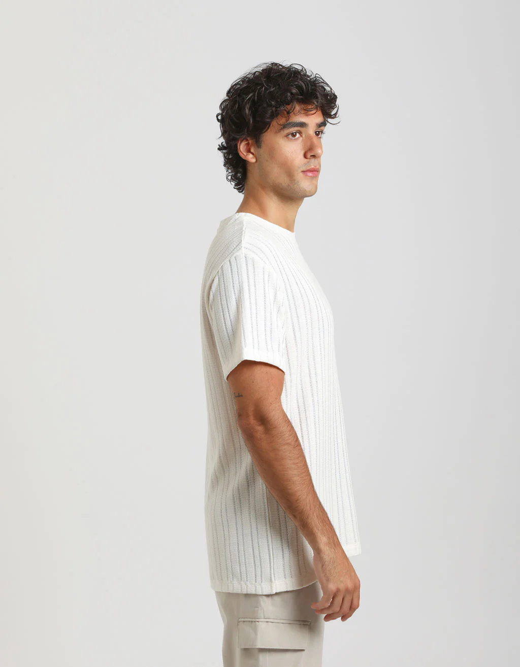 T-shirt a righe strutturate - Image 3