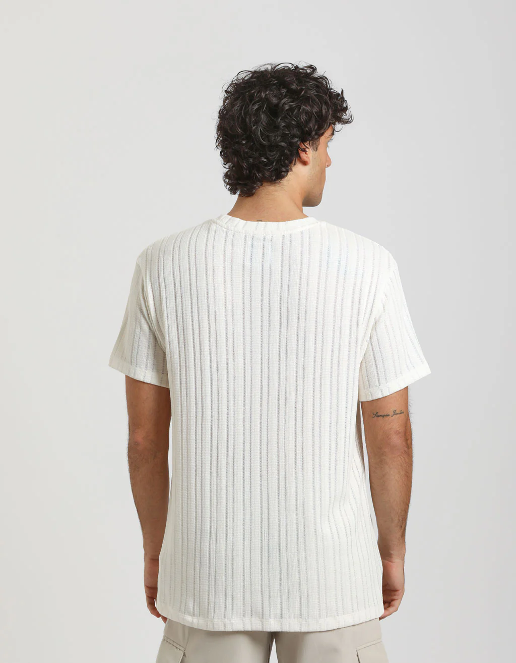T-shirt a righe strutturate - Image 4