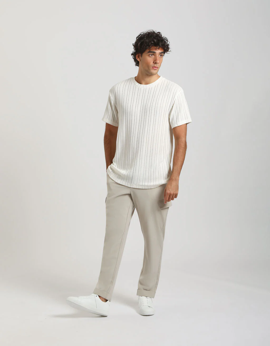T-shirt a righe strutturate - Image 5