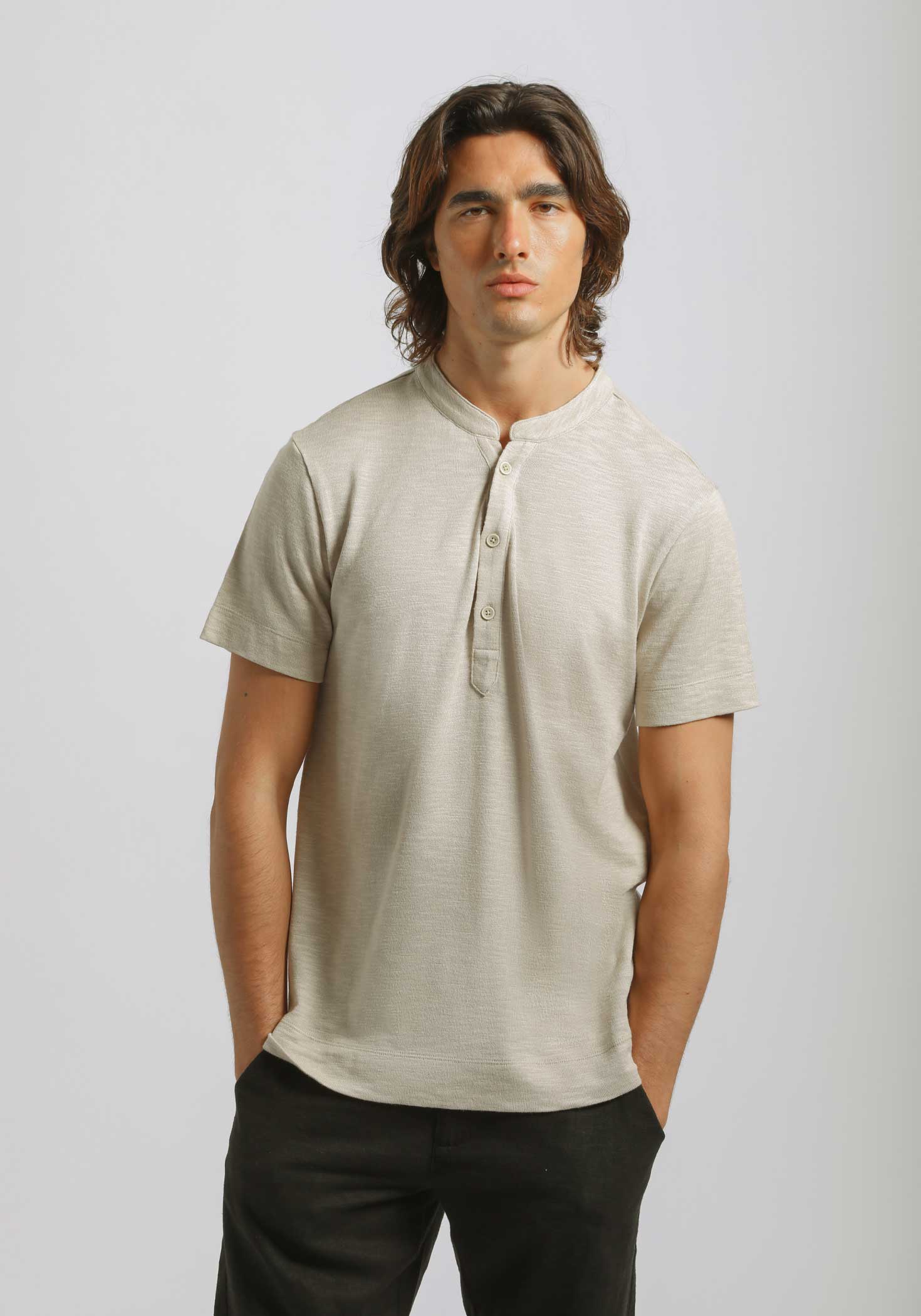 T-shirt effetto lino