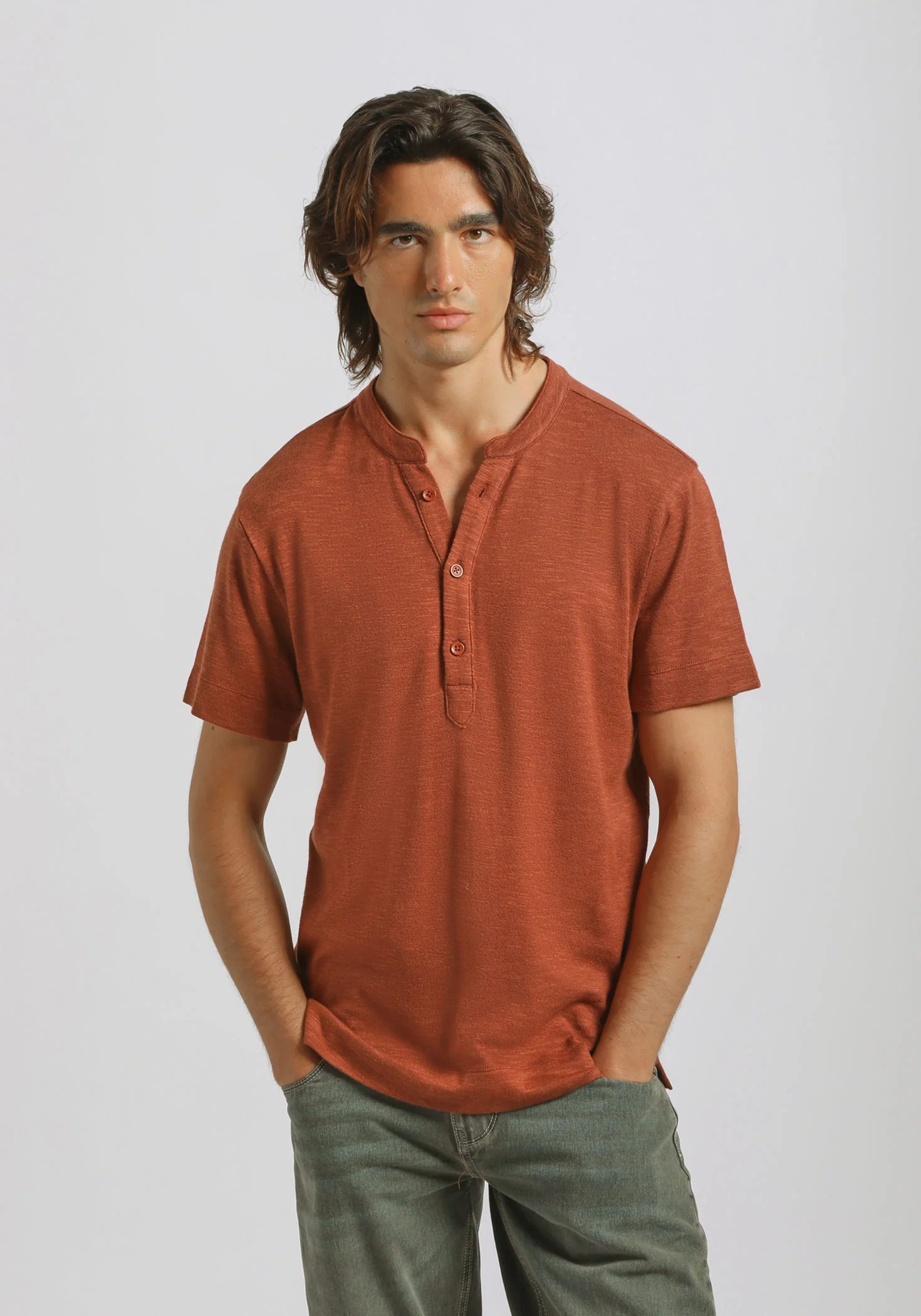 T-shirt effetto lino
