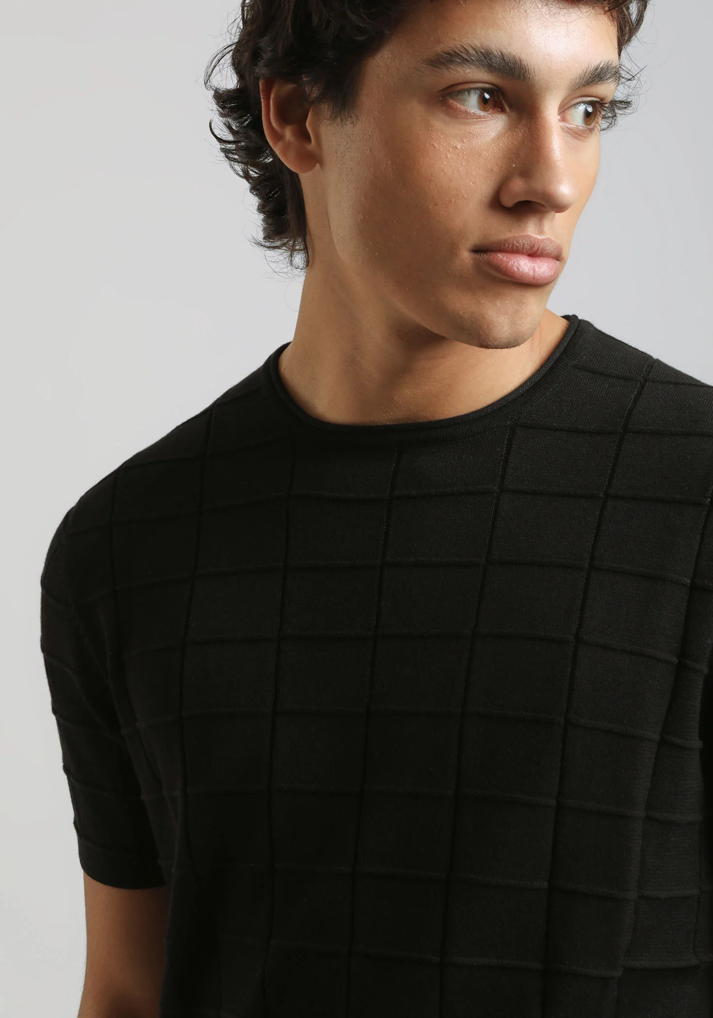 T-shirt in maglia a quadri - Image 2