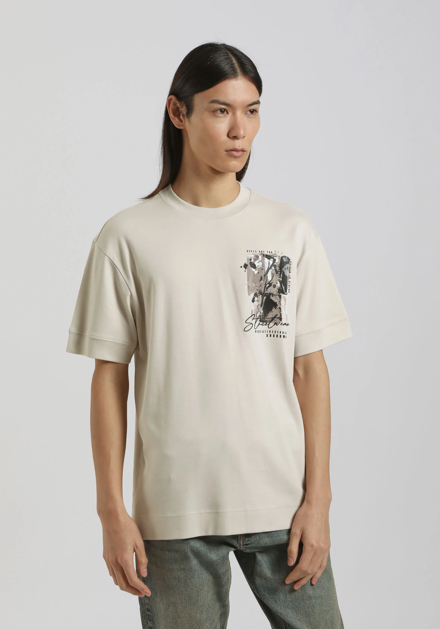 T-shirt over con stampa